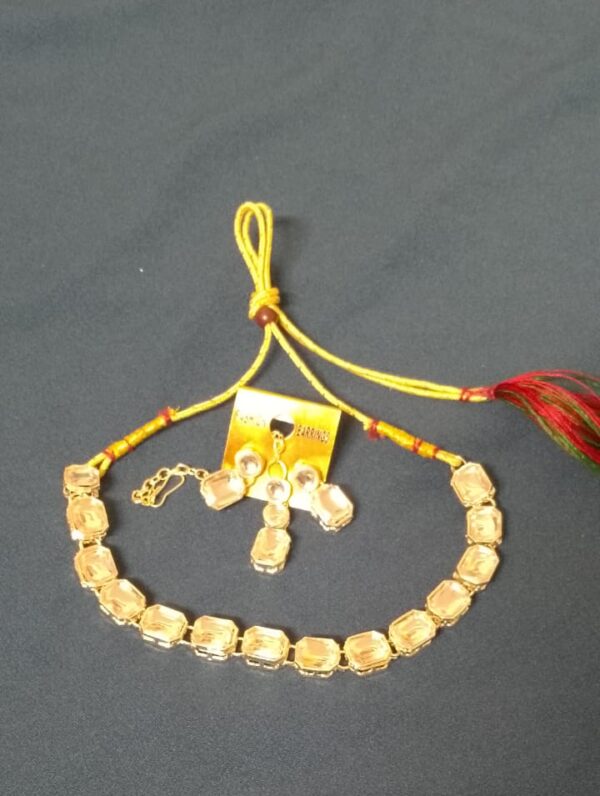 Kundan work single layer set